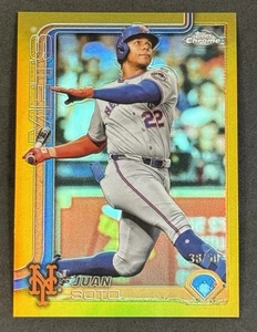 2025 Topps Chrome Juan Soto #200 True Gold Refractor 38/50 New York Mets - Picture 1 of 2