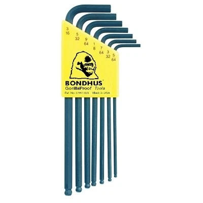 Ball End L-Wrench Set, ProGuard™ , 5/64 in to 3/16 in, SAE, 7-Pc Set Bondhus - Image 1 of 1