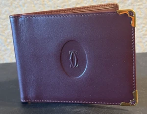 Rare  1990's Vintage Cartier Burgundy Multiple Banknote Clip Wallet - Picture 1 of 8