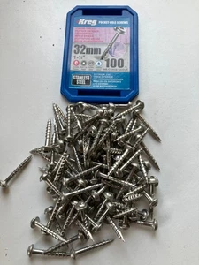 Kreg 32mm Stainless Steel Pocket-Hole Screws Coarse 100pk -C125S5-100-EUR - Picture 1 of 2