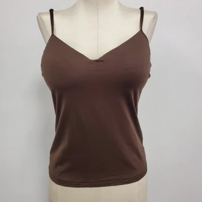 Винтажный Energie женщин Y2K с подкладкой бюстгальтер верхний размер L коричневый опрятный слоев эластичной - Изображение 1 из 4