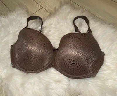 Chantelle C18960 Magnifique Molded Underwire Bra Printed Lace Womens 32H Brown - Image 1 of 4