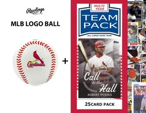 Rawlings MLB St Louis Cardinals Team Logo Baseball + Team 25 Pack Albert Pujols - Picture 1 of 3