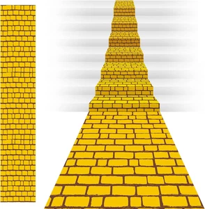 31.5 in X 16.4 ft Yellow Long Brick Floor Runner Brick Wall Backdrop Carpet for - Picture 1 of 12
