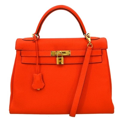 Bolso de mano bidireccional LIVE Hermes Taurillon Clemence Kelly 32 Retourne □P 83E XX40545 Foto 1 de 4
