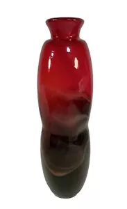 Fenton Frank Workman Bands Of Glory Vase 2008 FLW ~ groß 13" - rubinrot & schwarz - Bild 1 von 11