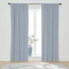Blackout Linen Blend Curtain Rod Pocket Back Tab Panel, 50" x 84", Blue Water