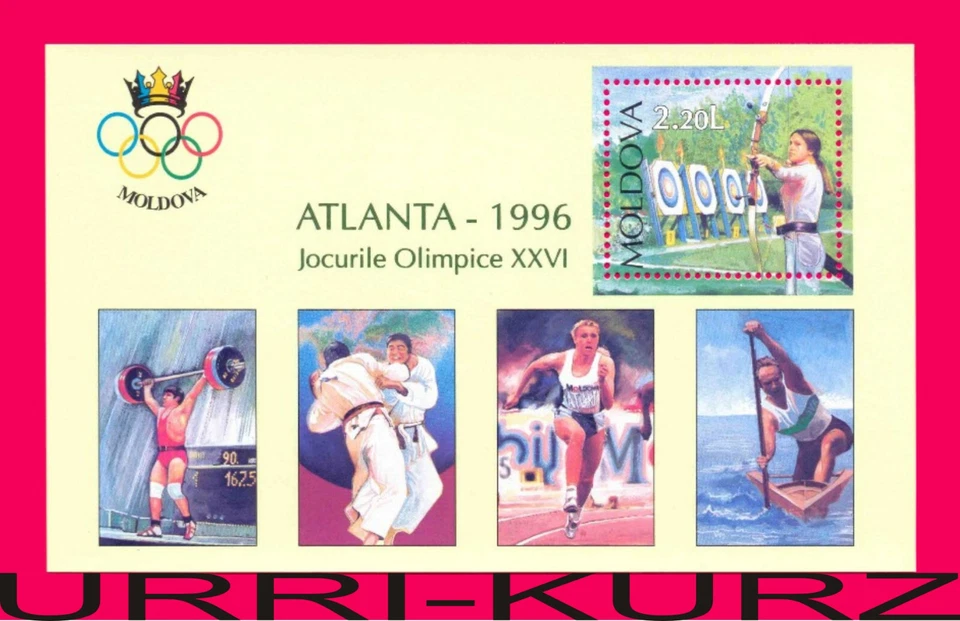 Moldavia 1996 Deporte Tiro con Arco Levantamiento de Pesas Lucha Atletismo Piragüismo Juegos Olímpicos Foto 1 de 1