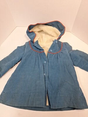 Abrigo de Pana Infantil Fischel By Johnston De Colección, Azul, Talla 4t, Forrado Foto 1 de 4