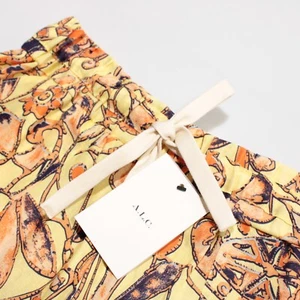 A.L.C. NWT Casual Shorts Size 8 US Drawstring Yellow & Orange 100% Linen - Picture 1 of 12