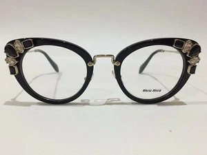 NEW MIU MIU VMU 05P BLACK/GOLD GLASSES FRAMES - Picture 1 of 9