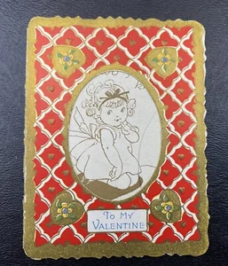 Vintage Valentine Greeting Card Die Cut 1920's 3.5"x2.5" - Picture 1 of 3