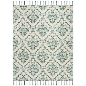 SAFAVIEH Suzani SZN205A Hand-hooked Ivory /Turquoise Rug - Picture 1 of 12