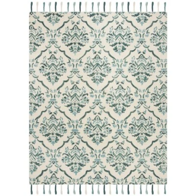 SAFAVIEH Suzani SZN205A Hand-hooked Ivory /Turquoise Rug - Image 1 of 4