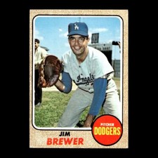 Jim Brewer 1968 Topps Los Angeles Dodgers #298 Nice Vintage!