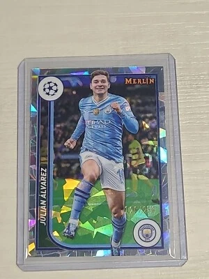 2023-24 Topps Chrome Merlin JULIAN ALVAREZ Atomic Refractor /250 card #76 - Image 1 of 3