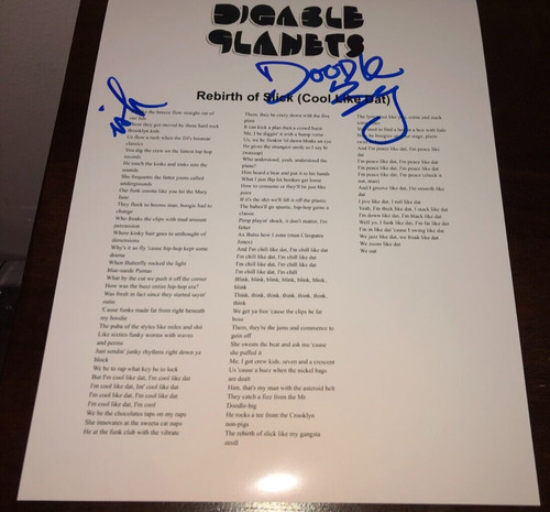 Digable Planets Rebirth of Slick Cool Like Dat Reachin' Signed Lyric ...