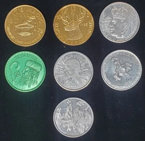 Vintage Mardi Gras Coin Doubloon Tokens Lot Of 7 1960's To 70's - Picture 1 of 10