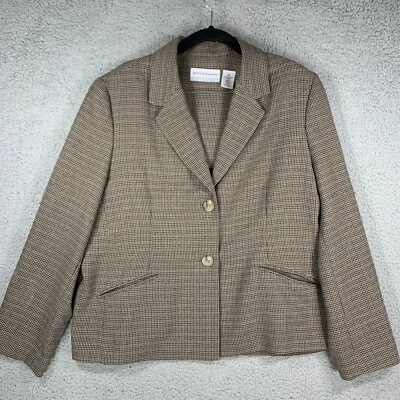 Blazer Alfred Dunner Mujer Pata de Gallo 2 Bolsillos Botones Abrigo Deportivo Iglesia 14P Foto 1 de 4