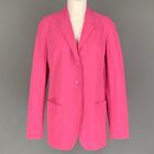 Jil Sander Pink Polyester Solid Notch Lapel Size M Jacket