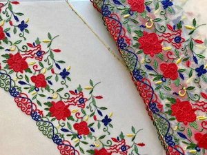 3M, 5M Embroidery Mesh Lace 18cm For Sewing Dress in Boho Hippie Style - Picture 1 of 9