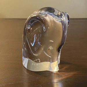 Orrefors Sweden Crystal ELEPHANT Paperweight Figurine Sculpture - Signed, #4349 - Picture 1 of 13