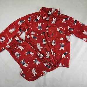 Old Navy Unisex Childs Size S 6-7 Pajamas Set Polar Bears Red Top Bottoms - Picture 1 of 6