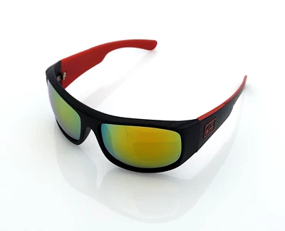 Gafas de sol Quicksilver grandes deportivas envolventes con protección marco negro naranja-lente espejo Foto 1 de 4