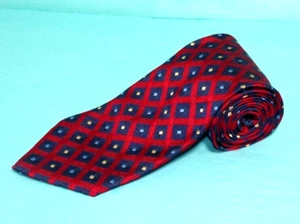 015-Joseph . A. Bank Signature Collection Tie Italy Red Navy tie made in ITALY - Picture 1 of 8