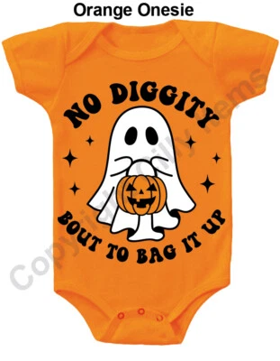 No Diggity Bout to Bag it Up Halloween Gerber® Onesie® Cute Baby Shower Gift - Image 1 of 3