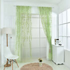 Leaf Floral Printed Tulle Voile Door Window Curtain Sheer Panel Home Decoration