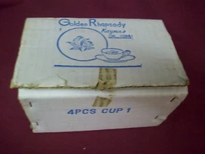 Vintage 1961 Kaysons Fine China GOLDEN RHAPSODY 4er Set NOS Tassen in org Box! - Bild 1 von 5