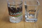 Set of 2 shot glasses, Budweiser Clydesdale and Jack Daniel Whiskey