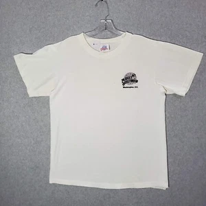 VINTAGE Planet Hollywood Washington DC Men Shirt Medium White Embroidered READ - Picture 1 of 8