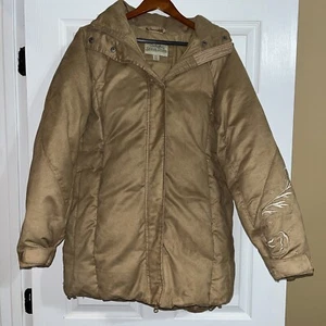 CABELA’S Parka Women Coat S/P Reg/Nor Goose Down Removable Coyote Fur Hood Brown - Picture 1 of 24