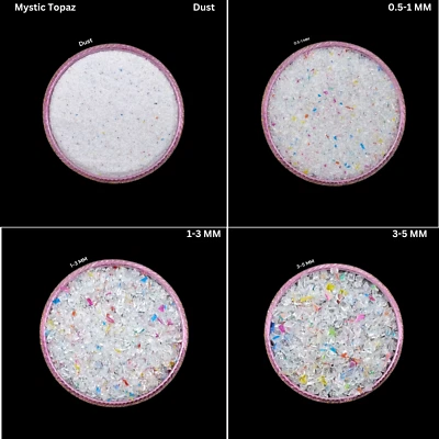 Mystic Topaz Hydro Quartz Crushed Gemstone Coarse All Size Peridot Powder Inlay - Image 1 of 4