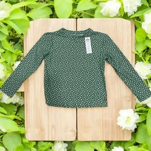 Honey Mark Girl Green Floral Long Sleeve Rash Guard Swim Top 9/10 Sun Protection - Picture 1 of 5