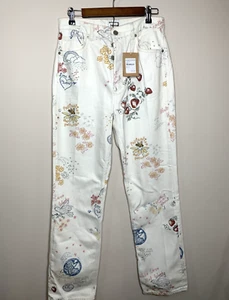 Reformation Jeans Womens 29 Off White Cynthia Doodle High Rise Straight Long - Bild 1 von 14