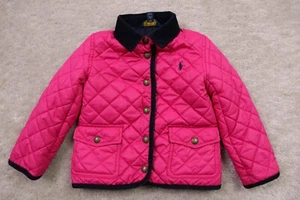 Polo Ralph Lauren Jacket Girls Toddler 3T Quilted Snap Button Pink - Picture 1 of 18