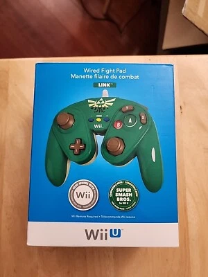NEW PDP Officially Licensed Wired Fight Pad Nintendo Wii U Link Zelda 085-006-LK - Image 1 of 4