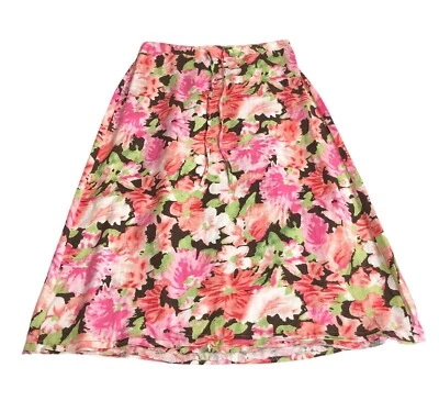 Falda Vintage Choices S Floral Lino Cordón Dobladillo Crudo Alterada Cottagecore Boho Foto 1 de 4