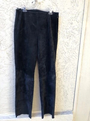 Pantalones de gamuza Siena Studio talla 10 cuero negro 32 1/2" entrepierna forrados sin dobladillo Foto 1 de 3