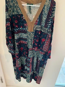 LAUREN RALPH LAUREN - GRÖSSE 2X GEBLÜMT MEHRFARBIG BAUMWOLLE KLEID/GÜRTEL FÜR DAMEN - Bild 1 von 2