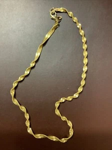 Vintage Stefano goldfarbene gedrehte Fischgrät Kette Halskette 18" lang - Bild 1 von 4