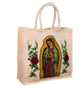 Virgin of Guadalupe Jute Schultertasche Beuteltasche Handtasche mit Seilgriff 18" x 18" x 4" - Bild 1 von 2