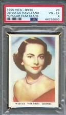 1955 Vita-Brits Film Stars Card #9 OLIVIA de HAVILLAND Gone With the Wind PSA 4