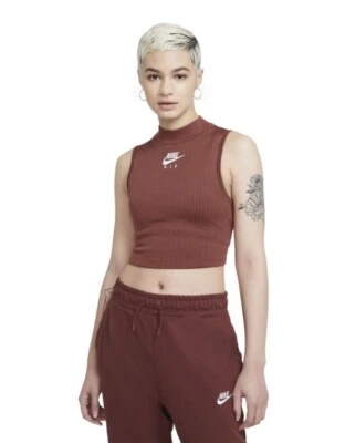 Camiseta corta Nike para mujer ropa deportiva Air Rib Canyon Rust CZ9341 691 talla grande $50 Foto 1 de 4