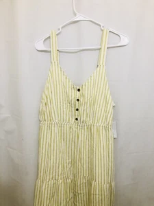 Sonoma Sommerkleid Baumwolle Leinenmischung Gr. XL gestreift verstellbare Träger Freizeit Neu mit Etikett - Bild 1 von 5