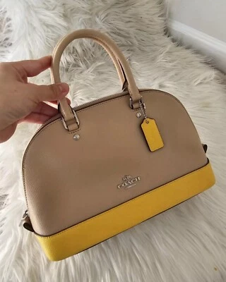 BOLSO DE CUERO COACH F59852 MINI SIERRA NUEVO CON ETIQUETAS EN BLOQUES DE COLORES GRANO CRUZADO Foto 1 de 4