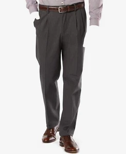 $253 Dockers Hombre Calce Clásico Grises Rectos Plisados Caqui Talla 34 W 34 L - Imagen 1 de 1